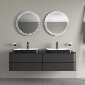DURAVIT Happy D.2 Plus obdĺžniková umývadlová misa s otvorom, s prepadom, 600 x 460 mm, biela/antracit matný, 2360606100