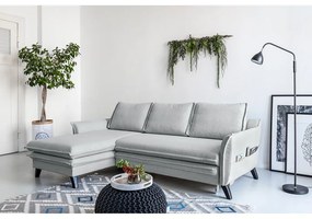Svetlosivá rozkladacia rohová pohovka Miuform Charming Charlie, ľavý roh