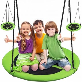 Závesný hojdací kruh pre deti v zelenej farbe