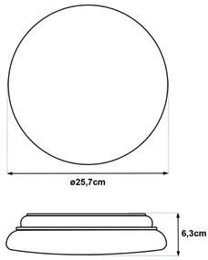 LED stropné svietidlo s pohybovým senzorom LENA LED/12W/230V, priemer 25,7 cm, biele