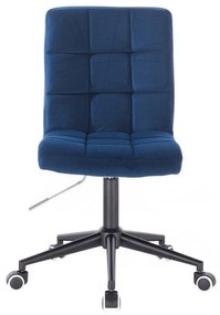 LuxuryForm DESIGN Stolička TOLEDO VELUR na čiernej podstave s kolieskami - modrá