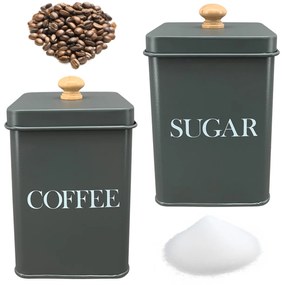 Sada 2ks kovová nádoba na kávu a cukor Melanie, 0,95 l