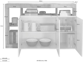 Komoda LENOR biela/hnedá