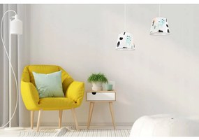 Detské závesné svietidlo Bambi, 2x textilné tienidlo so vzorom, s
