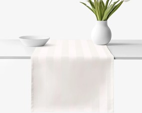 Goldea damaškový behúň na stôl - smotanové prúžky so saténovým leskom 50x140 cm