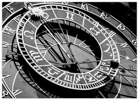 Sklenený obraz - Astronomické hodiny, Praha, Česká Republika (70x50 cm)