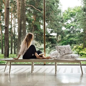Konopná obliečka na vankúš Onnenmaa 40x60, bielo-čierna