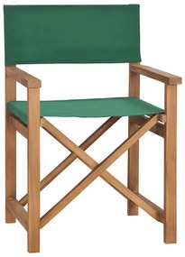 Režisérska stolička, tíkový masív, zelená