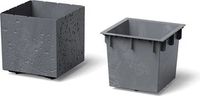Plastový kvetináč SIERRAS SQUARE BETON EFFECT antracitový