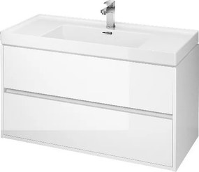 Cersanit Crea - závesná skrinka s umývadlom 100cm, biely lesk, S924-021+K114-018