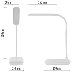 LED Stmievateľná flexibilná stolná lampa LED/12W/230V 3000K/4000K/6500K biela