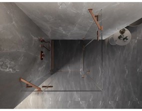 Mexen Lunar Duo, výklopný sprchový kút 115 x 115 cm, 8mm číre sklo, profil medená matná, 834-115L-115P-65-00
