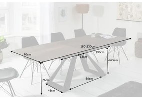 Rozkladací jedálenský stôl 40647 180/230 x 90cm Oak Look Ceramik  - Komfort-nábytok