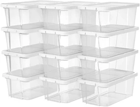 Úložný box Clear, sada 12ks, 16,5x12,5x29,5 cm, transparetná