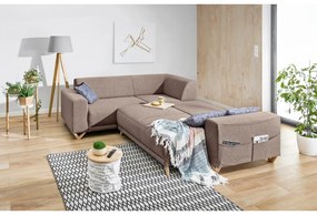 Hnedá rozkladacia/s úložným priestorom rohová pohovka (ľavý roh/do L) Classy Sophie – Miuform