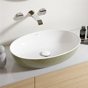 VILLEROY &amp; BOCH Artis oválne umývadlo na dosku bez otvoru, bez prepadu, 610 x 410 mm, Sage Green, 419861BCS8