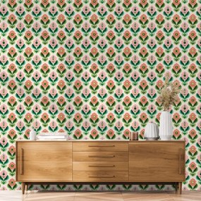 Samolepiaca tapeta retro kvetinový vzor v pastelových tónoch