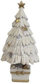 Bielo zlatý vianočný stromček 30cm