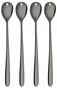 Sola - Latté lyžičky so srdiečkom sivé 4 ks set – Love Cutlery (116627)