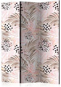 Artgeist Paraván - Pink Palm Leaves [Room Dividers]