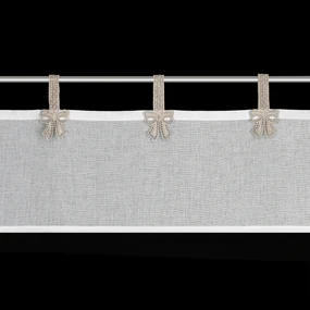 KRÁTKA ZÁCLONA NA PÚTKACH MELISA 150X30 CM BIELA