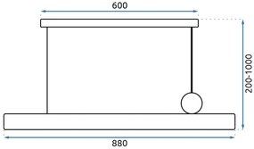Toolight - LED stropná lampa APP969-1CP, hnedá-čierna mriežka, OSW-07002
