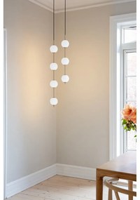 Kovové LED závesné svietidlo so skleneným tienidlom v mosadznej farbe ø 12 cm Audrey – UMAGE