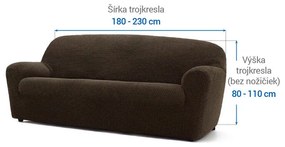 Super strečové poťahy NIAGARA tabaková trojkreslo (š. 180 - 230 cm)