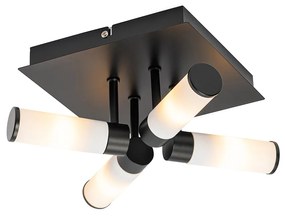Moderné kúpeľňové stropné svietidlo čierne 4-svetlo IP44 - Vaňa