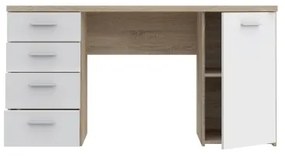 Písací stôl ARENO biela/dub sonoma
