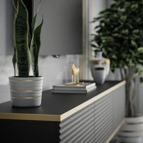 TV STOLÍK DION 2 ČIERNY + ZLATÝ 135 cm