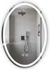 Rea Oválne zrkadlo 60x80 cm s vyhrievaním a regulovateľným LED osvetlením HOM-00902