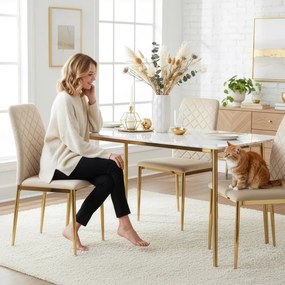 Jedálenská stolička MAVERIK zlatá / béžová