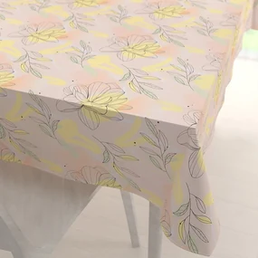 Biante Teflónový obdĺžnikový obrus TF-069 Žlto-ružové kvety s lístkami 50x100 cm