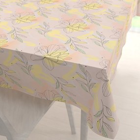 Biante Teflónový obdĺžnikový obrus TF-069 Žlto-ružové kvety s lístkami 60x100 cm