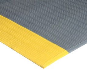 COBA Protiúnavová dielenská rohož s drážkami a žltými okrajmi, 0,9 x 5 m