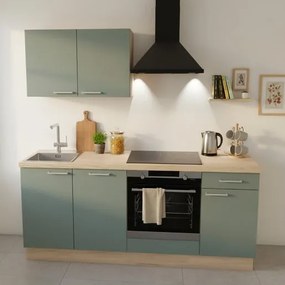 Kuchynská linka Naturel 195x60x91 cm zelená ľavá, 1 ks