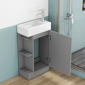 Voľne stojaca skrinka s umývadlom Houseland Ruvin 46 cm sivá