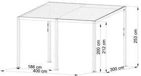 Pultová bioklimatická pergola s lamelami 3 x 4 M