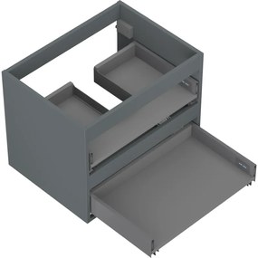 Mexen Box-A, závesná skrinka 60 cm, 2 zásuvky, grafitová matná, 91AX0-0600-470-2-66