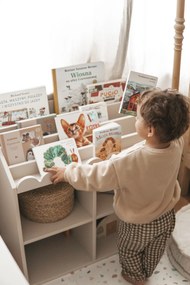 Bellamy Detská knižnica BOOK NOOK LATTE 71x76 cm, krémová