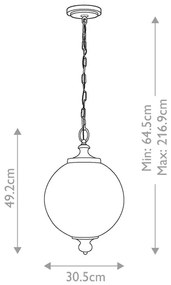 Feiss FE-PARKMAN-PL-PN - Luster na reťazi PARKMAN 1xE27/60W/230V