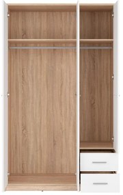 Šatníková skriňa BRW Nepo Plus 36 (dub sonoma + biela) . Vlastná spoľahlivá doprava až k Vám domov. 1098443