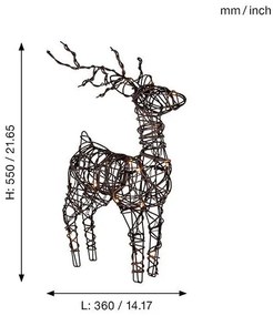 Hnedá stojacia vianočná svetelná dekorácia na baterky Vixen – Star Trading