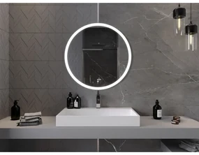 Mexen Oro, okrúhle LED podsvietené kúpeľňové zrkadlo 80 cm, 6000K, vykurovacia podložka proti zahmlievaniu, 9824-080-080-611-00