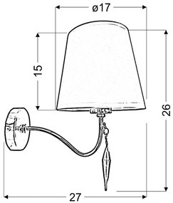 Candellux ANSA Nástenné svietidlo 1X60W E27 CHROM 21-40497