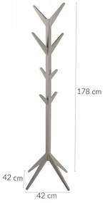 Drevený vešiak Jess 178 cm šedý