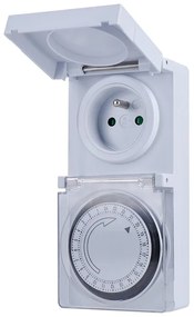 SOLIGHT vonkajšie denný časový spínač 230V/16A/IP44/3500W, biely