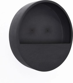 Kvetináč na stenu MURA, sklolaminát, Ø 30 cm, čierna