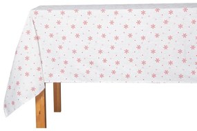 Vianočný obrus Red Snowflakes on White, 130 x 180 cm